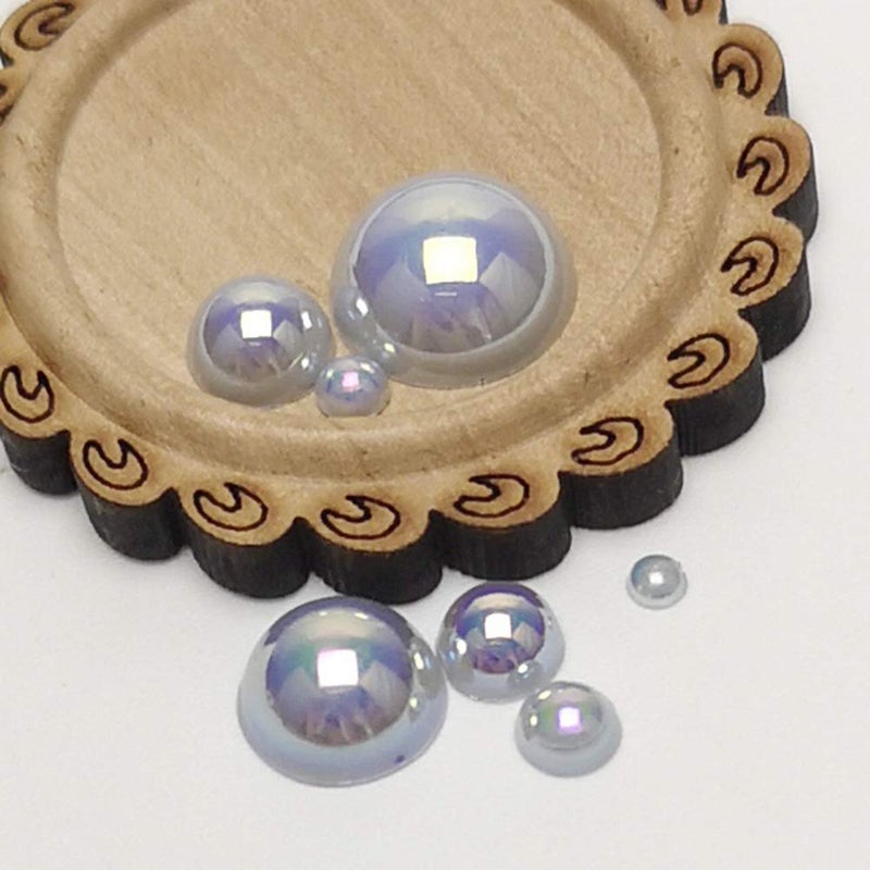 Chenkou Craft 3000PCS 1 Box Grey Round Flatback Imitation Half Pearls Bead Loose Beads Gem (Grey Hall Ball) - Image 3